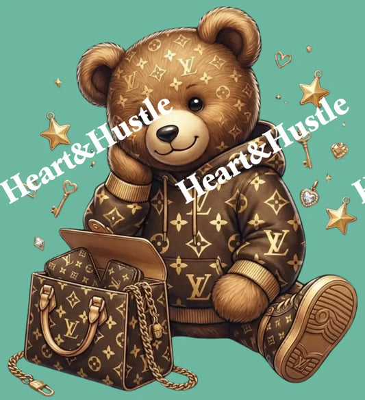 Designer LV Teddy Bear and Bag