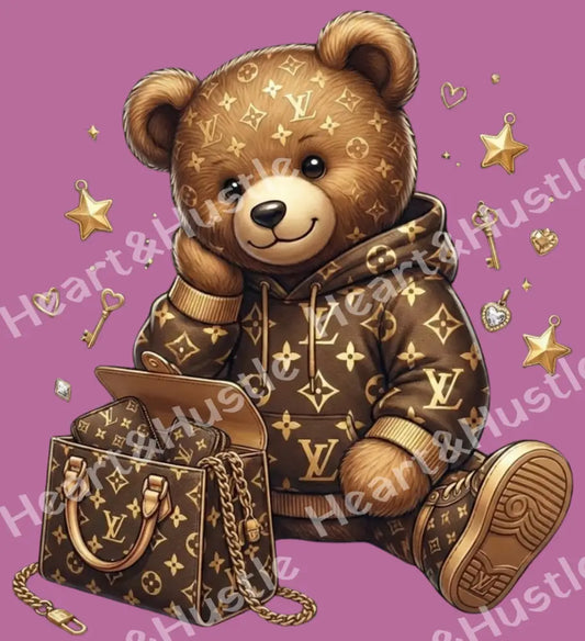 Designer LV Teddy Bear and Bag