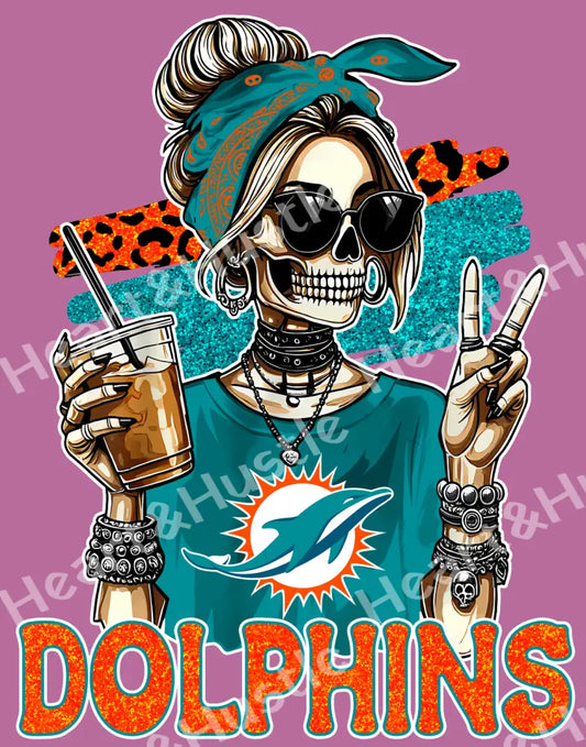 Dolphins Skully Girl