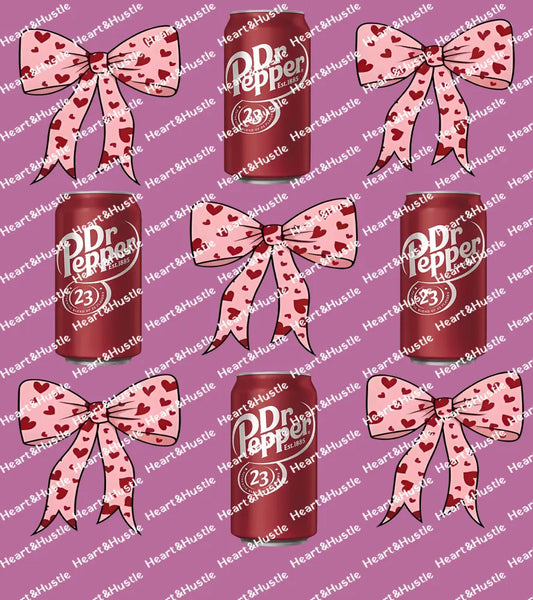 Dr Pepper Pink Bow Hearts Coquette
