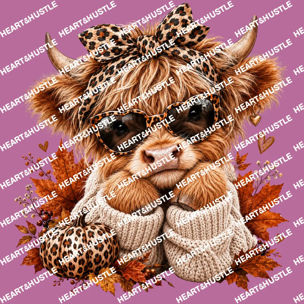 Fall Leopard Highland Cow