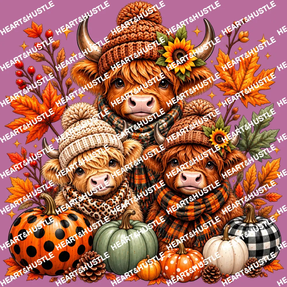 Fall Stacked Highland Cow