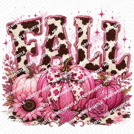 Fall Vibes Pink Cowhide