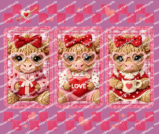 Faux Valentine Highland Cow