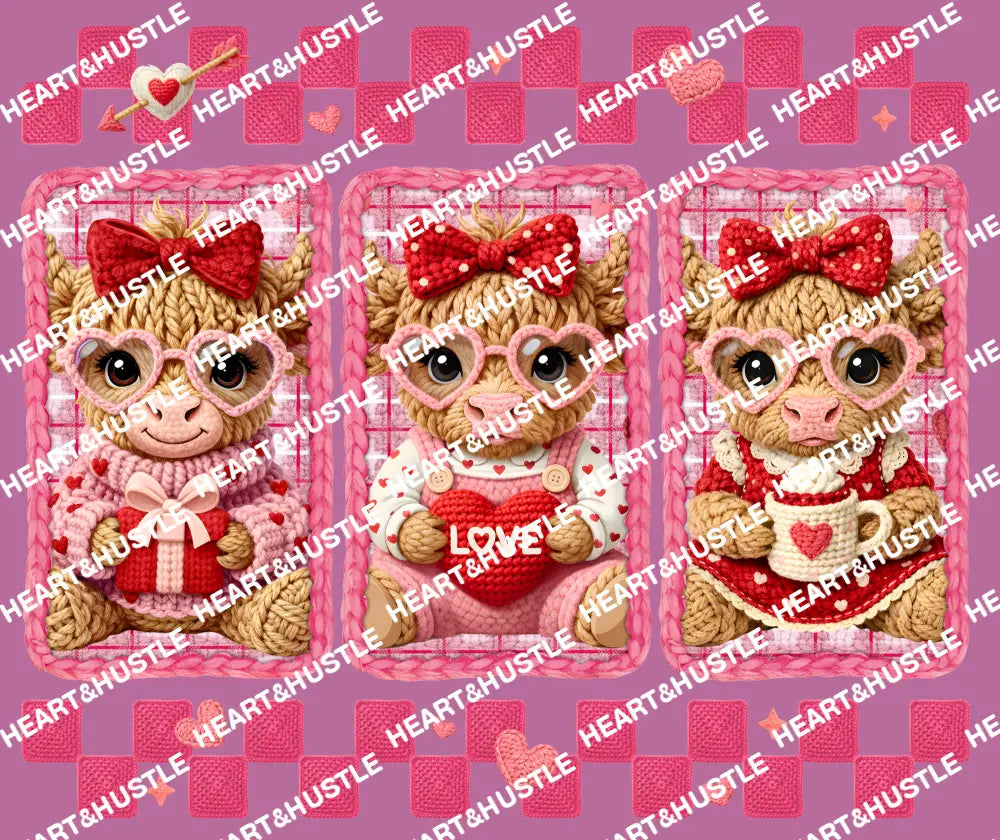 Faux Valentine Highland Cow