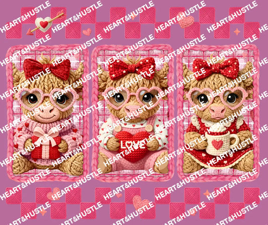 Faux Valentine Highland Cow