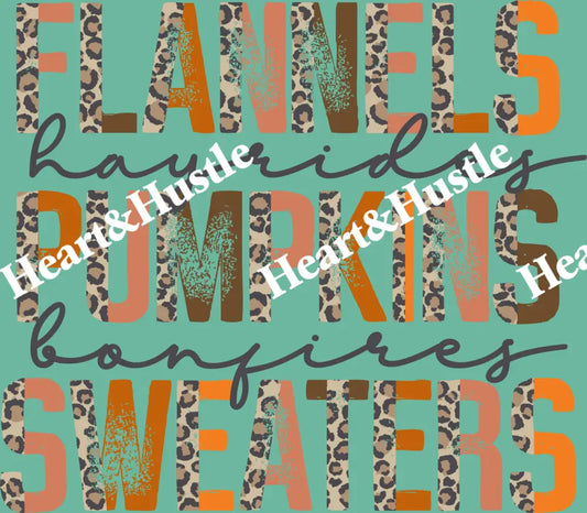 Flannels Hayrides Pumpkins Bomfires Sweaters