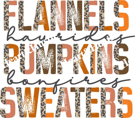 Flannels Hayrides Pumpkins Bomfires Sweaters