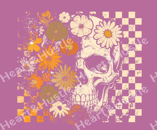 Floral Two Tone Skull