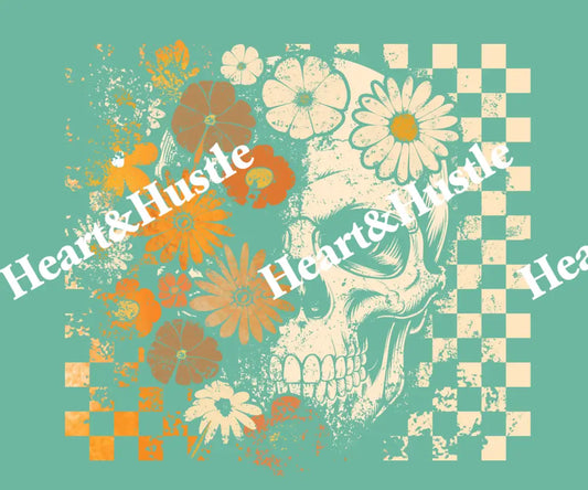 Floral Two Tone Skull