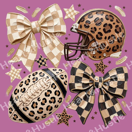 Gameday Leopard Checkered Football