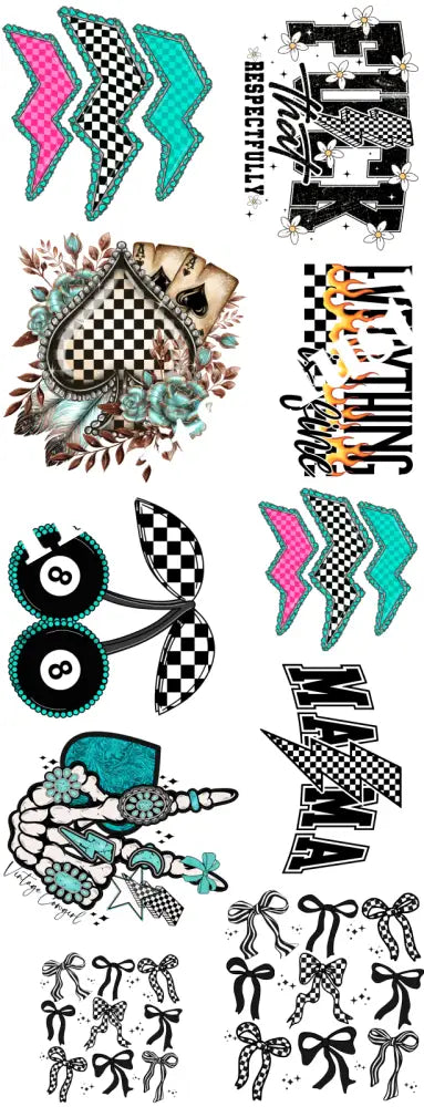Gang sheets checkered