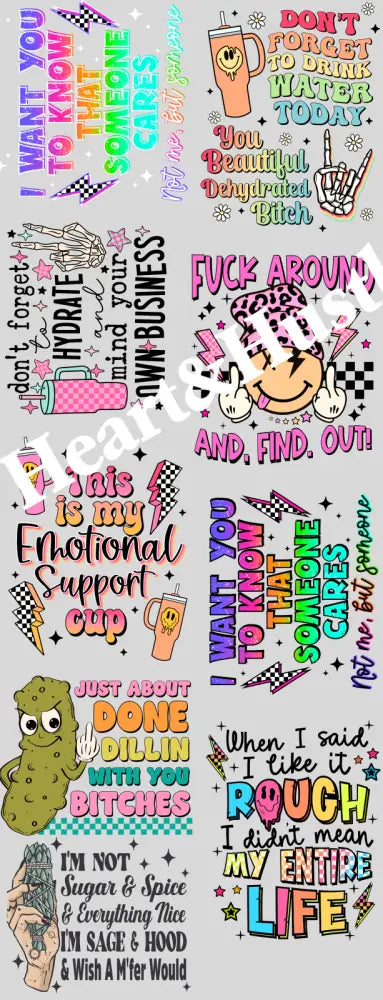 Gang sheets funny sarcastic