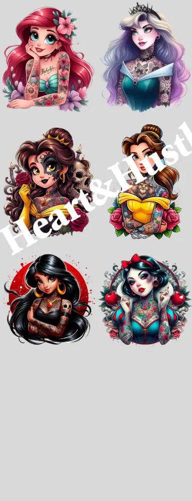 Gang sheets Princess Two of each