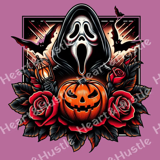 Ghost Face With Pumpkins