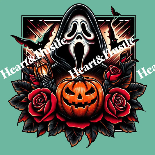 Ghost Face With Pumpkins
