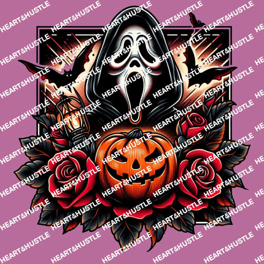 Ghost Face With Pumpkins