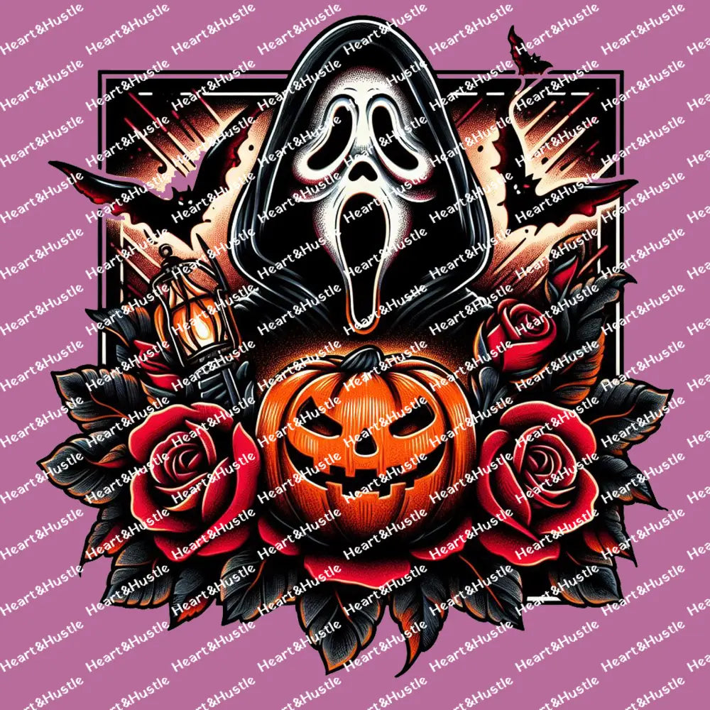 Ghost Face With Pumpkins