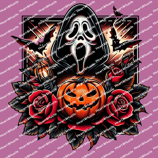 Ghost Face With Pumpkins