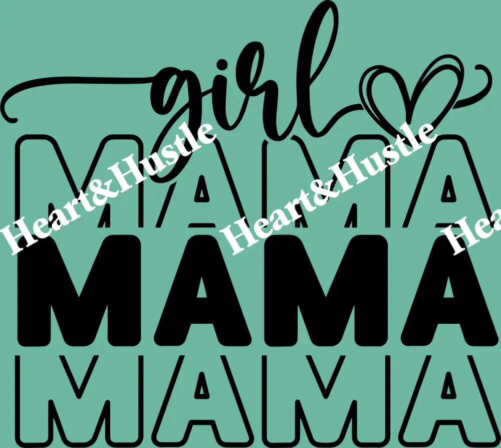 Girl Mama with Arm Print Black
