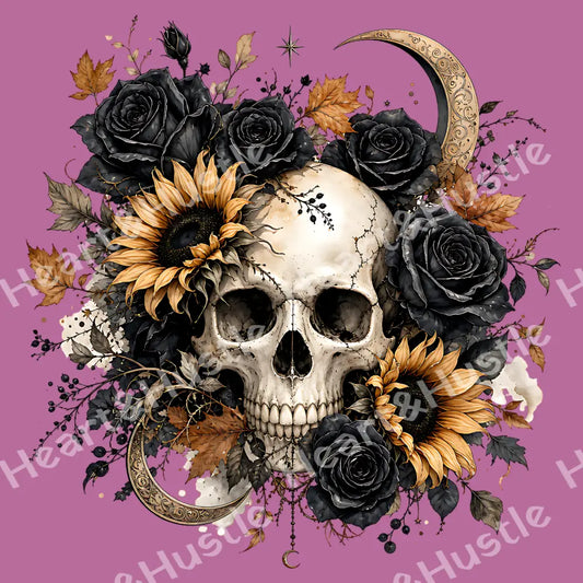 Gothic Floral Skull