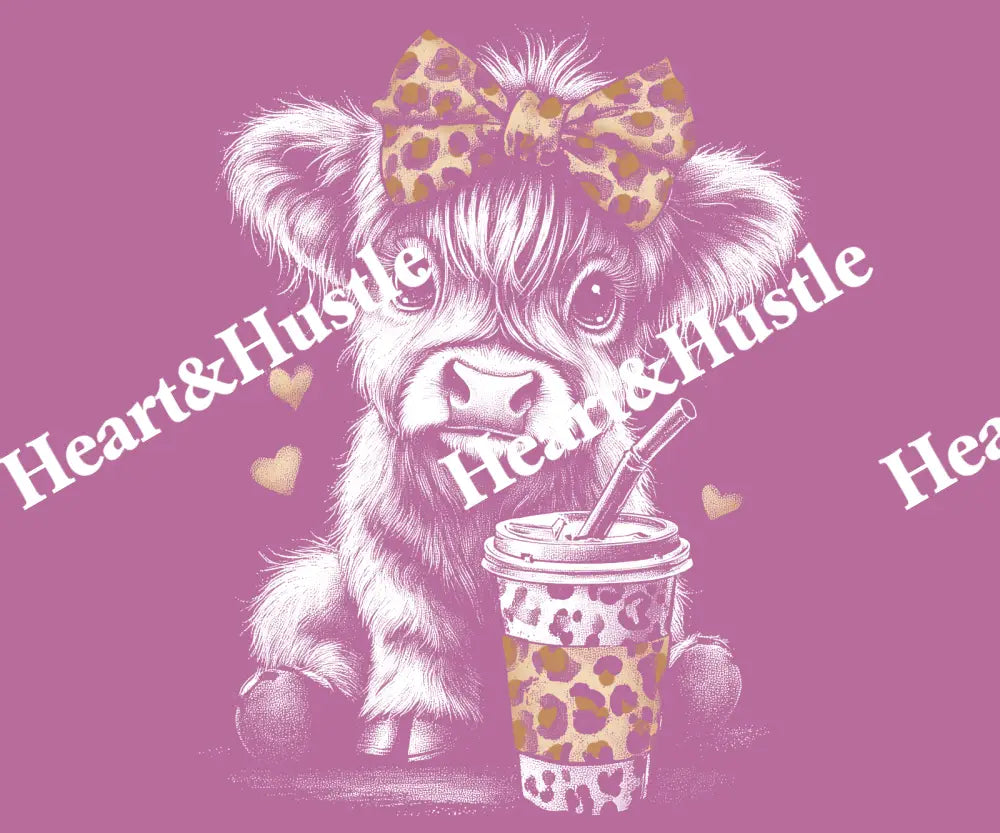 Halftone Cheetah Highland Cow