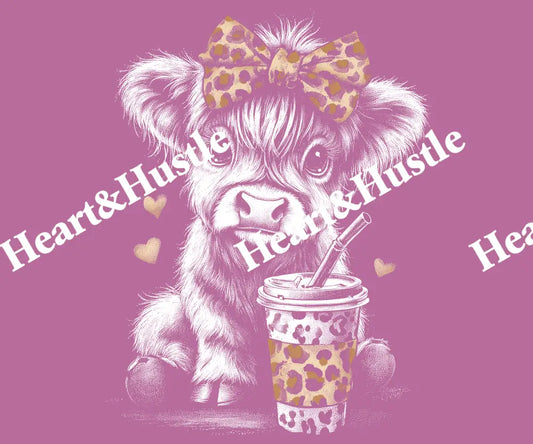 Halftone Cheetah Highland Cow