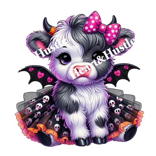 Halloween Cow With Skulls