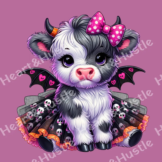 Halloween Cow With Skulls