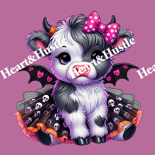 Halloween Cow With Skulls