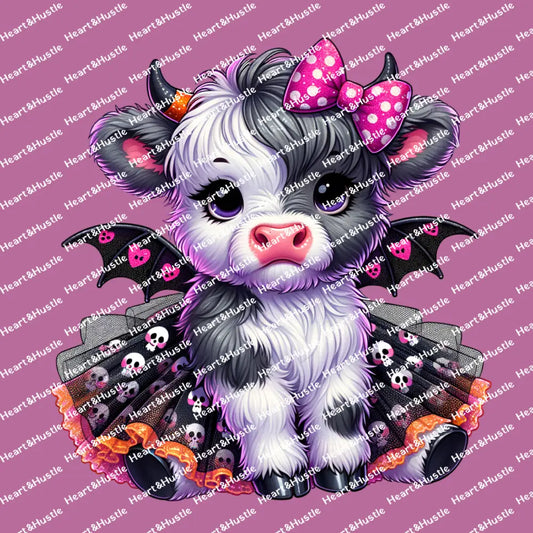 Halloween Cow With Skulls