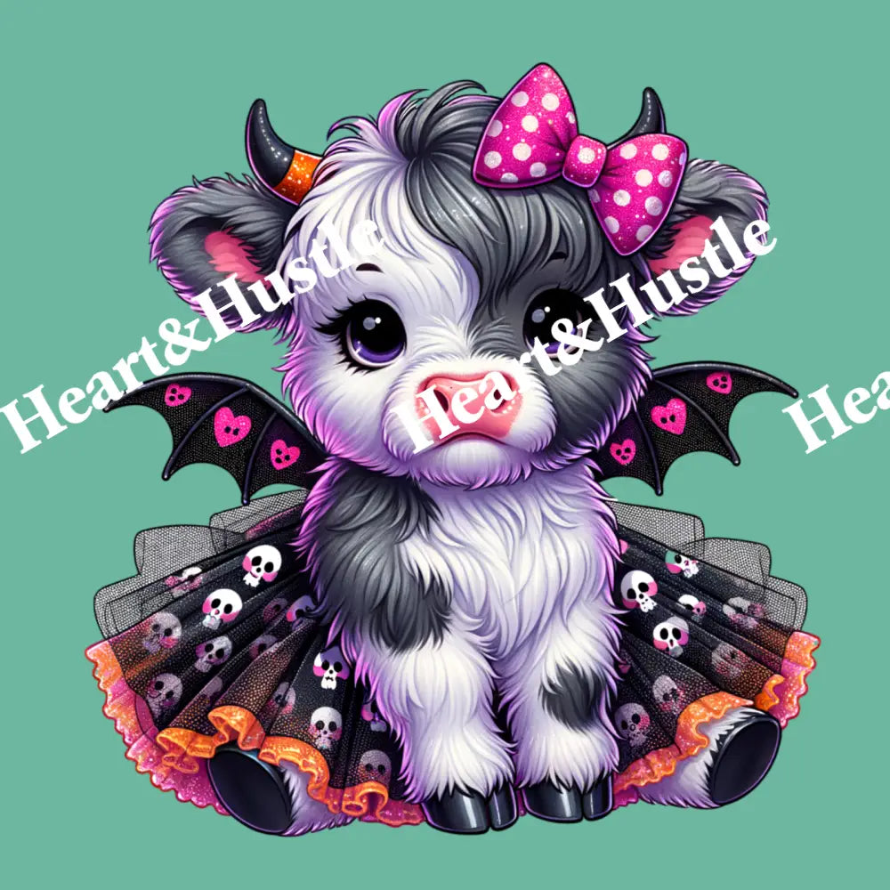 Halloween Cow With Skulls
