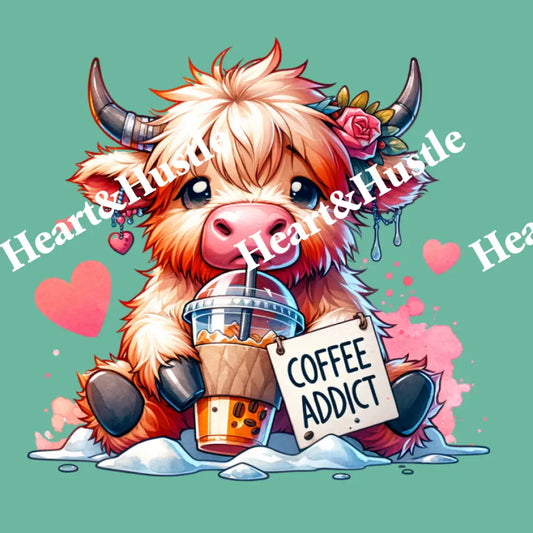 Highland Cow Coffee Addict