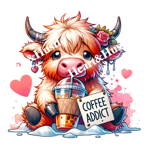 Highland Cow Coffee Addict
