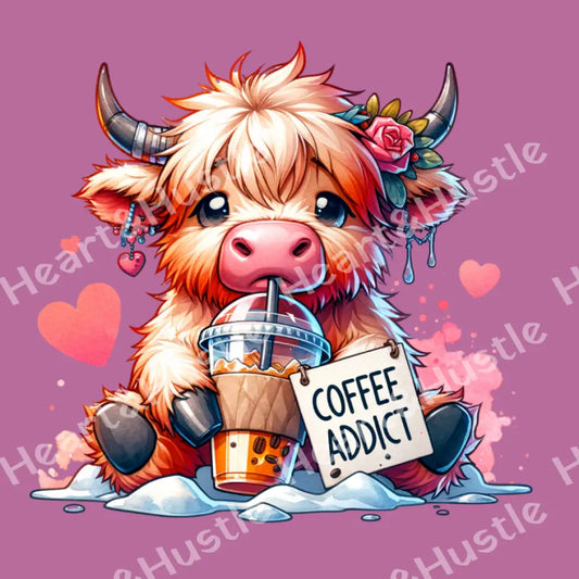 Highland Cow Coffee Addict