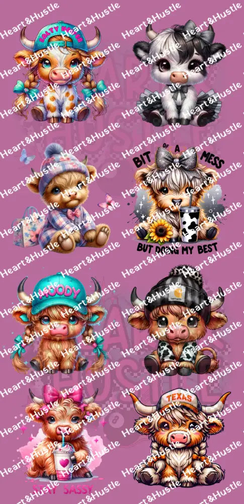 Highland Cow Gang Sheet
