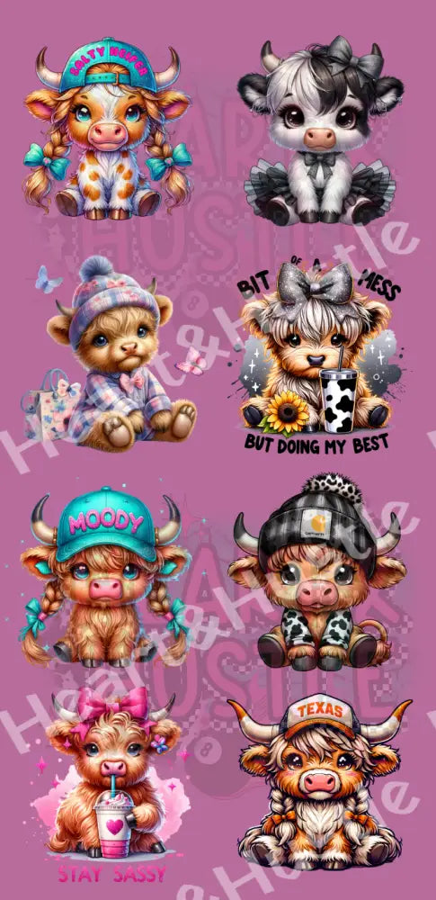 Highland Cow Gang Sheet
