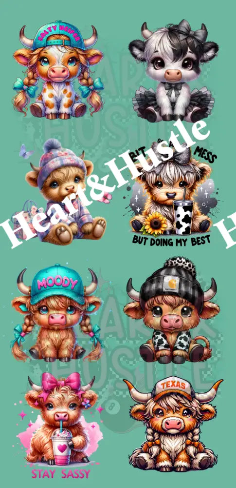 Highland Cow Gang Sheet