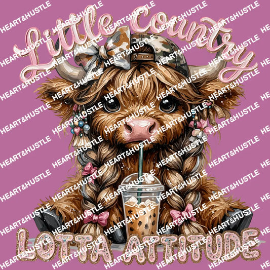 Highland Cow Little Country Lotta Attitude Camo Hat