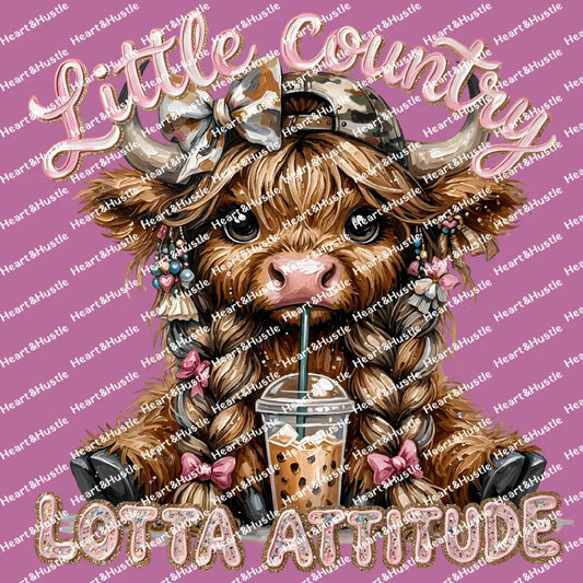 Highland Cow Little Country Lotta Attitude Camo Hat
