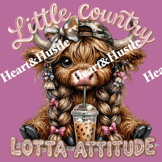 Highland Cow Little Country Lotta Attitude Camo Hat