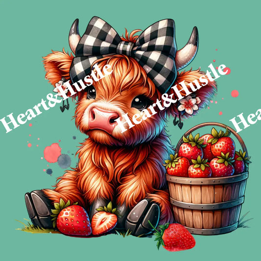Highland Cow Strawberry Cow