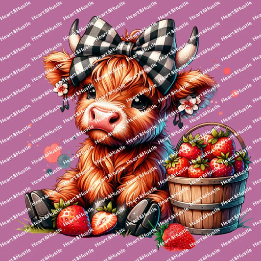 Highland Cow Strawberry Cow