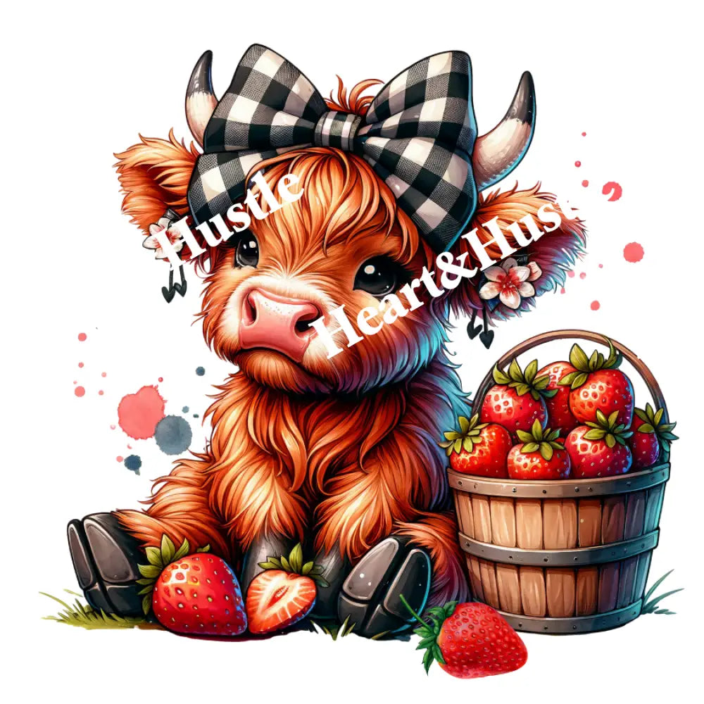 Highland Cow Strawberry Cow