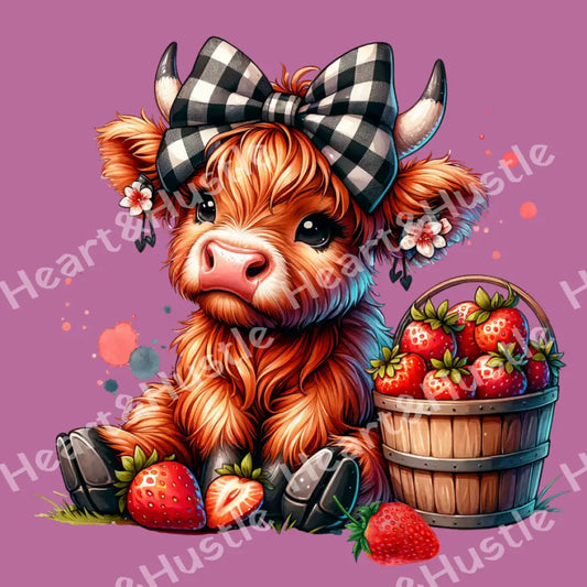 Highland Cow Strawberry Cow