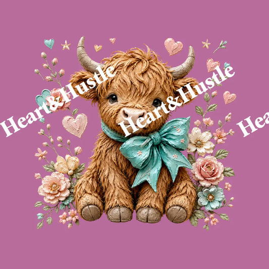 Highland Cow Turquoise 1