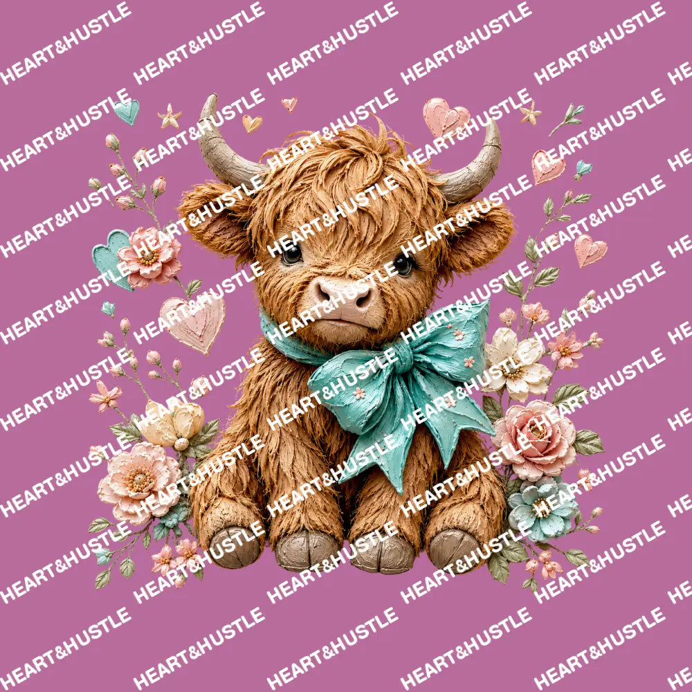 Highland Cow Turquoise 1