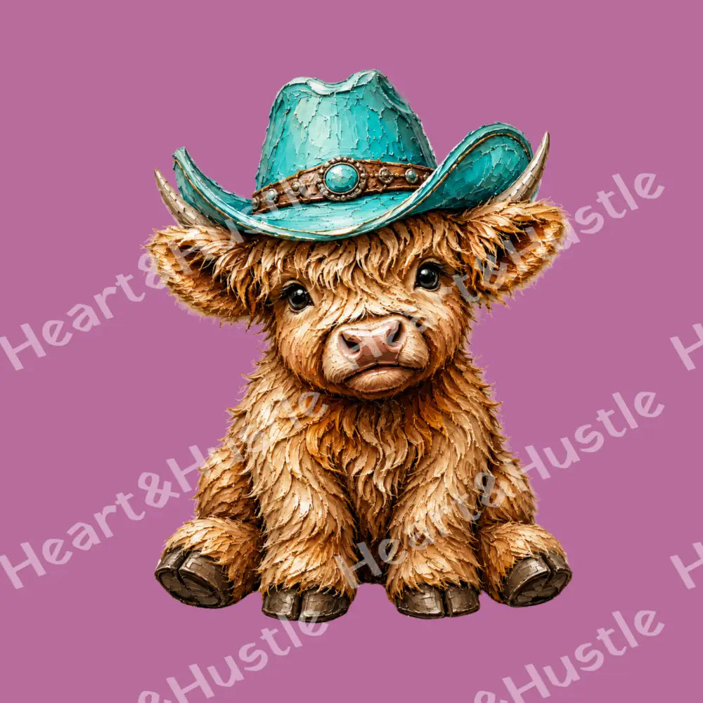 Highland Cow Turquoise 3