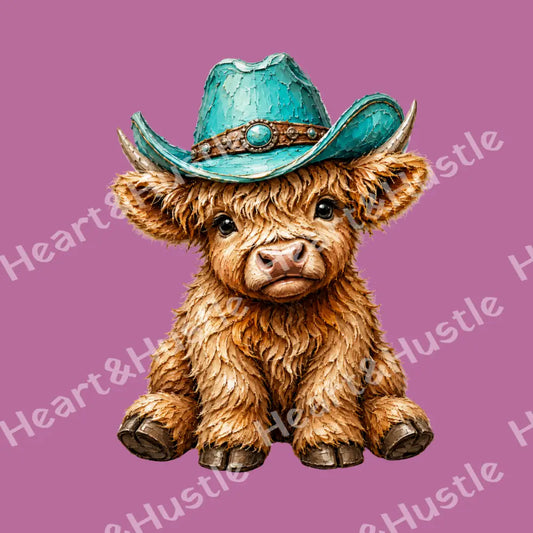 Highland Cow Turquoise 3
