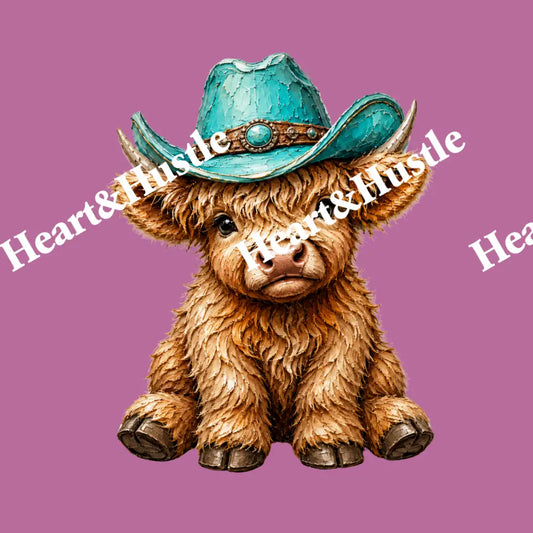Highland Cow Turquoise 3